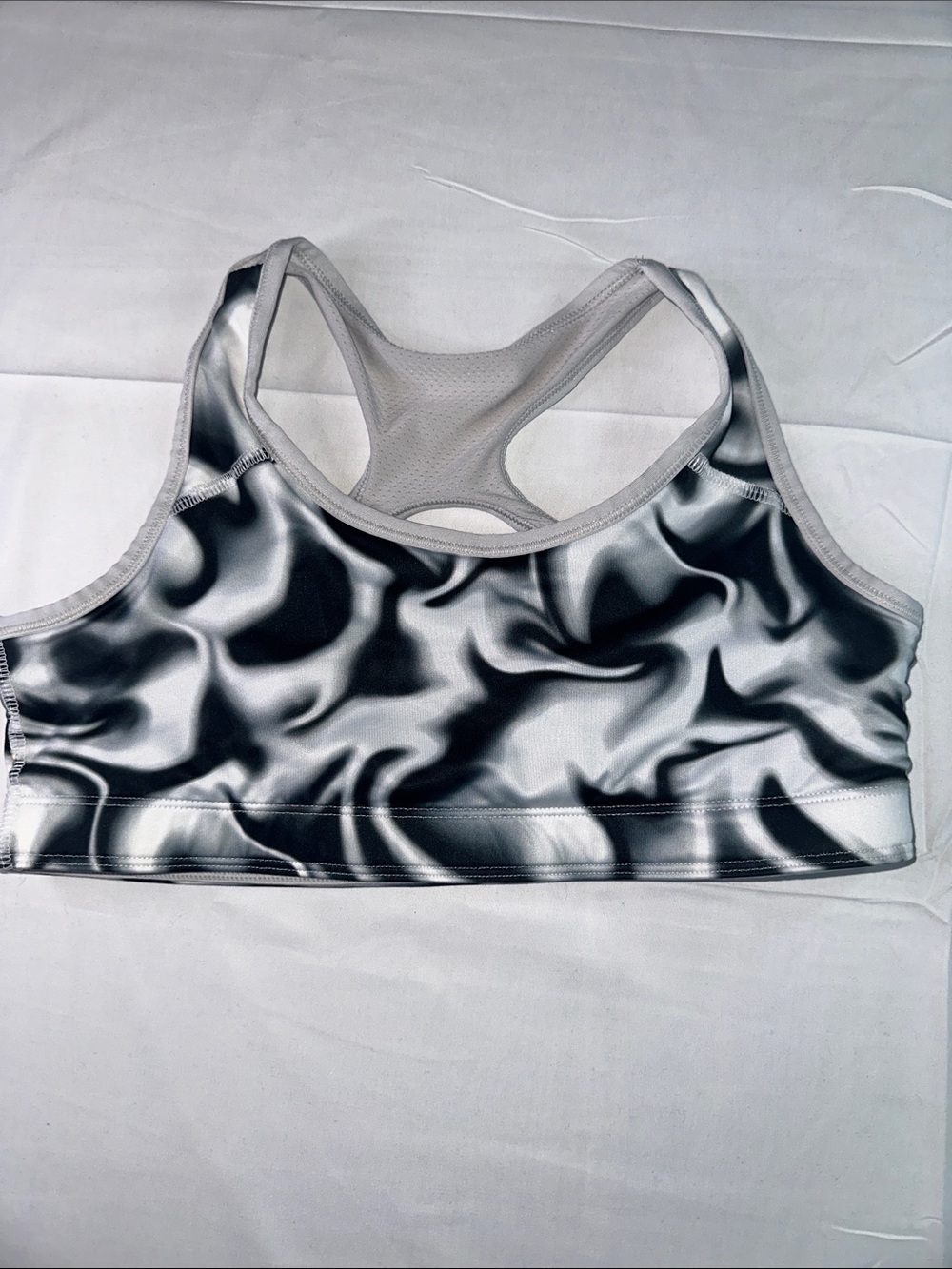 Athletic Works Gray Marble Racerback Sports Bra